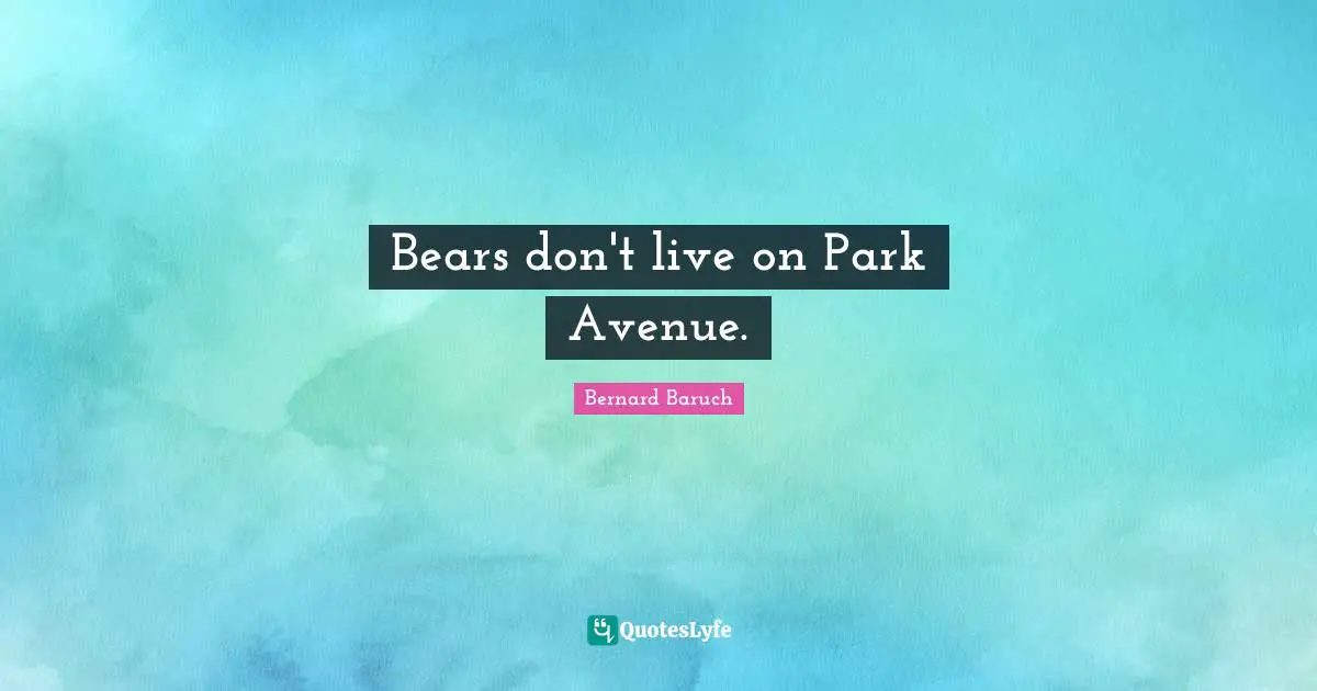 Bears don't live on Park Avenue.