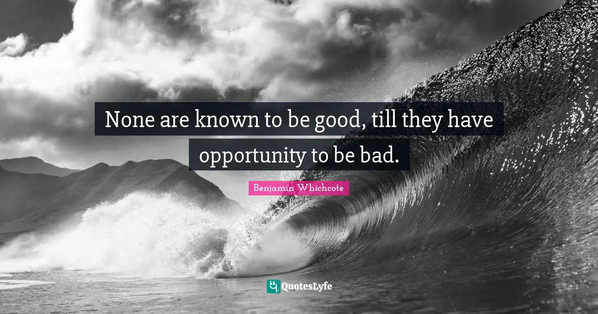 None are known to be good, till they have opportunity to be bad.