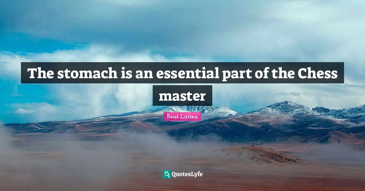 The stomach is an essential part of the Chess master