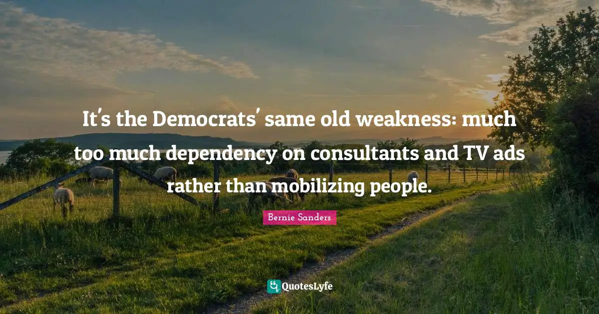 It's the Democrats' same old weakness: much too much dependency on consultants and TV ads rather than mobilizing people.