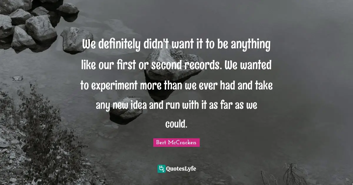 We definitely didn't want it to be anything like our first or second records. We wanted to experiment more than we ever had and take any new idea and run with it as far as we could.