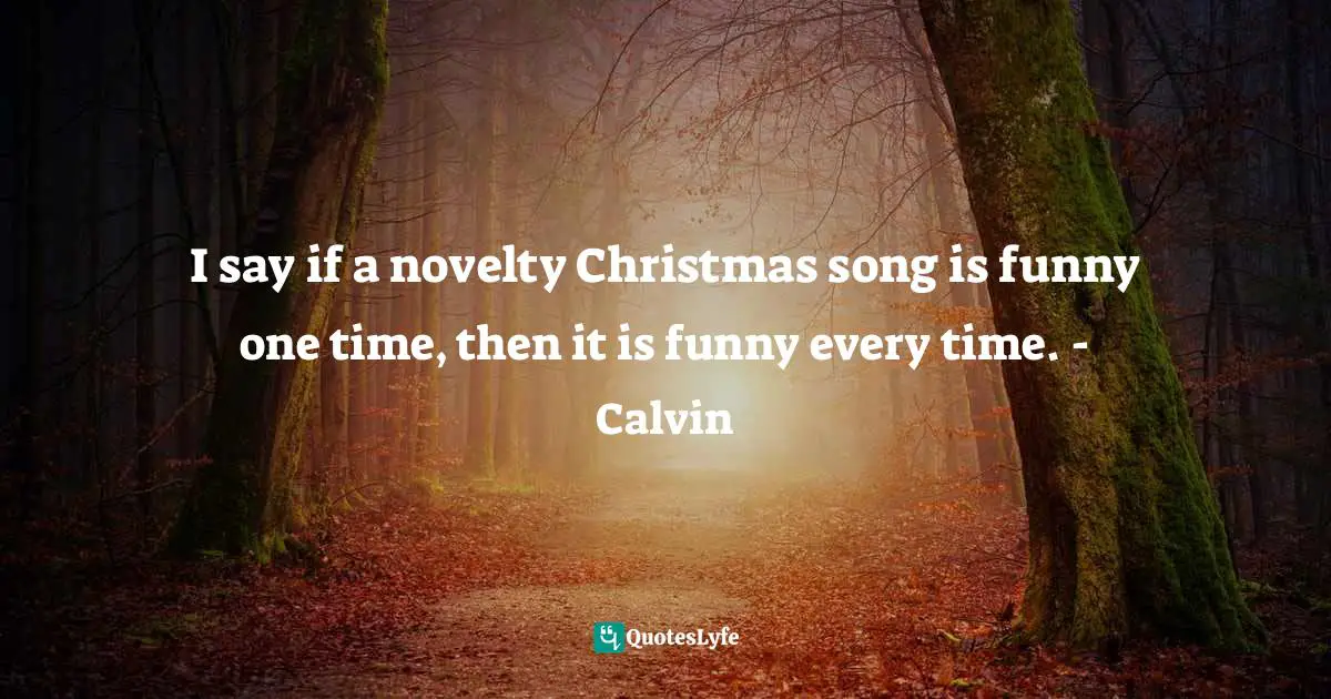 I say if a novelty Christmas song is funny one time, then it is funny every time. - Calvin