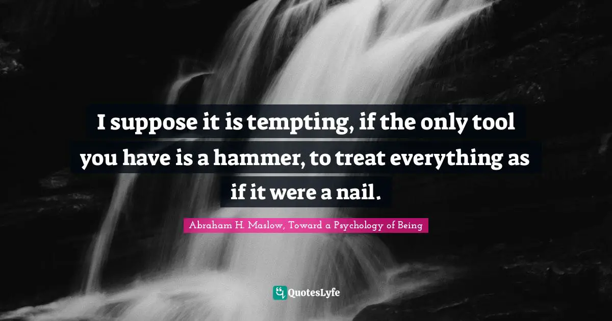I suppose it is tempting, if the only tool you have is a hammer, to treat everything as if it were a nail.