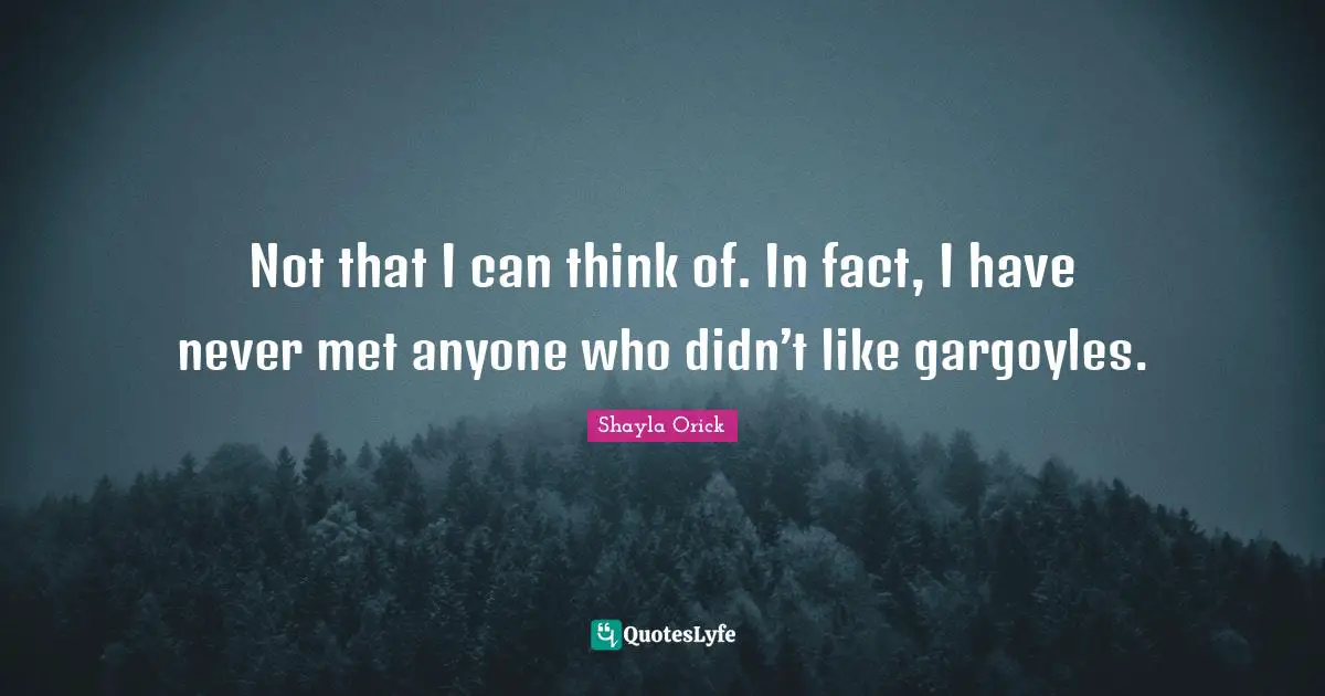 Not that I can think of. In fact, I have never met anyone who didn’t like gargoyles.