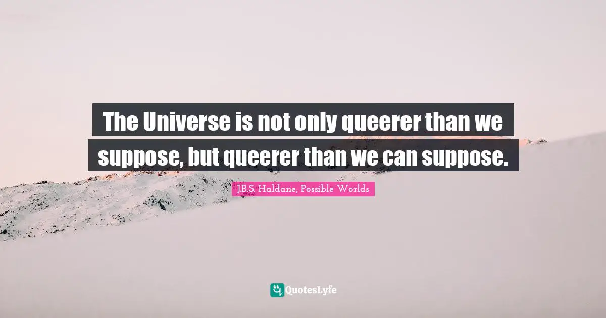 The Universe is not only queerer than we suppose, but queerer than we can suppose.