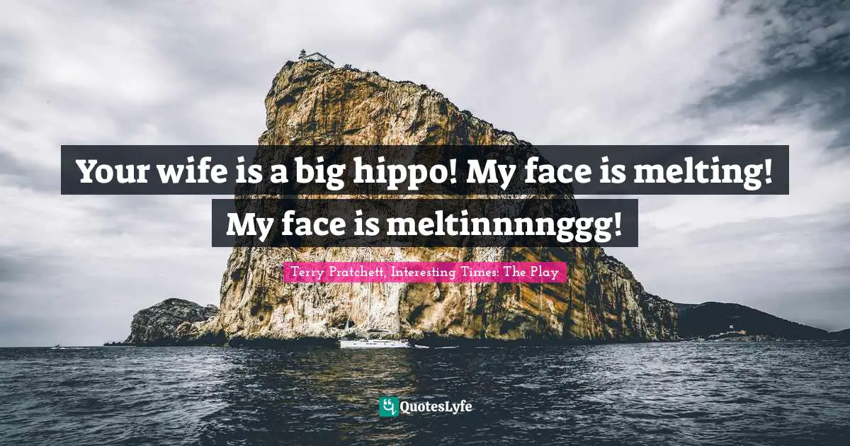 Your wife is a big hippo! My face is melting! My face is meltinnnnggg!