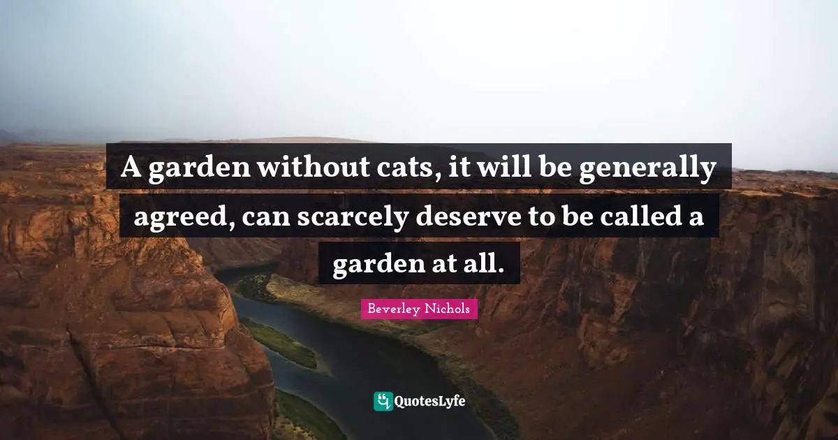 A garden without cats, it will be generally agreed, can scarcely deserve to be called a garden at all.