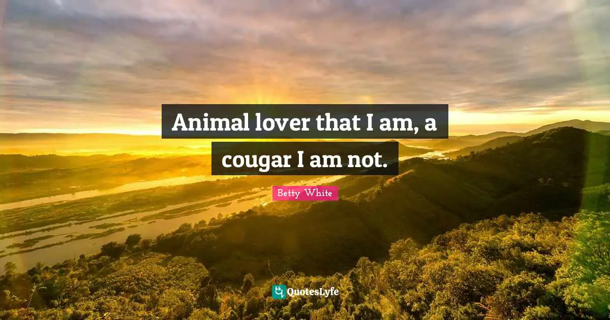 Animal lover that I am, a cougar I am not.