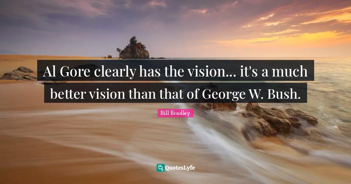 Al Gore Quotes: "Al Gore clearly has the vision... it's a much better vision than that of George W. Bush."