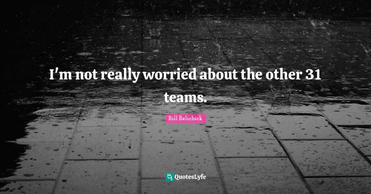 Bill Belichick Quotes: "I'm not really worried about the other 31 teams."
