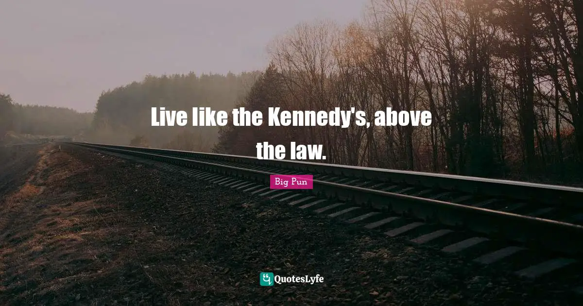 Big Pun Quotes: "Live like the Kennedy's, above the law."