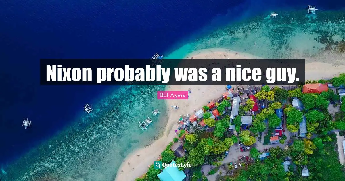 Bill Ayers Quotes: "Nixon probably was a nice guy."