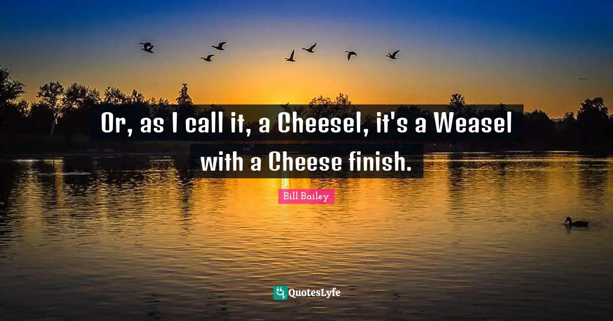 Or, as I call it, a Cheesel, it's a Weasel with a Cheese finish.