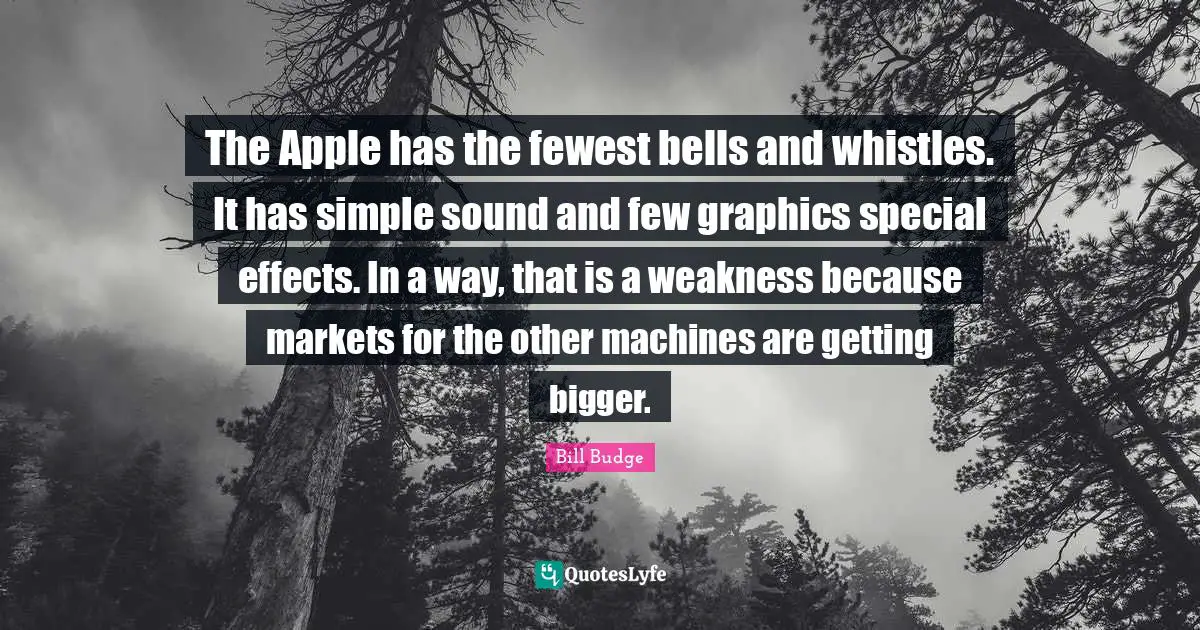 The Apple has the fewest bells and whistles. It has simple sound and few graphics special effects. In a way, that is a weakness because markets for the other machines are getting bigger.