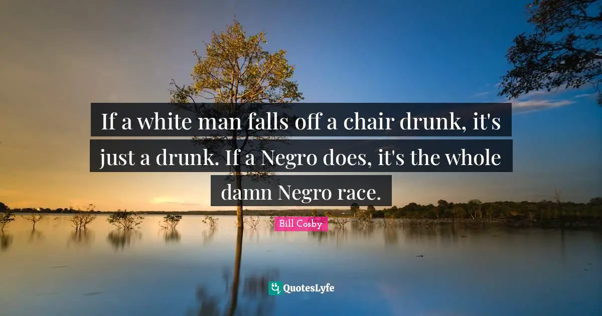If a white man falls off a chair drunk, it's just a drunk. If a Negro does, it's the whole damn Negro race.