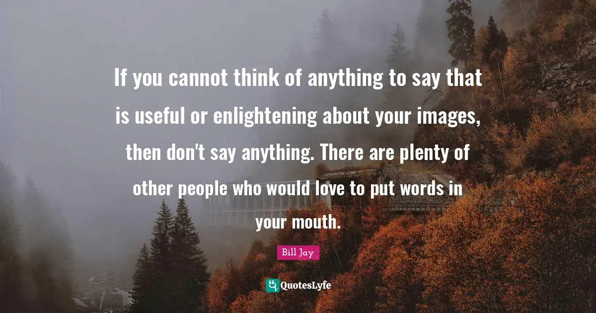 If you cannot think of anything to say that is useful or enlightening about your images, then don't say anything. There are plenty of other people who would love to put words in your mouth.