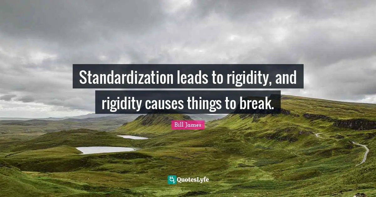 Standardization leads to rigidity, and rigidity causes things to break.