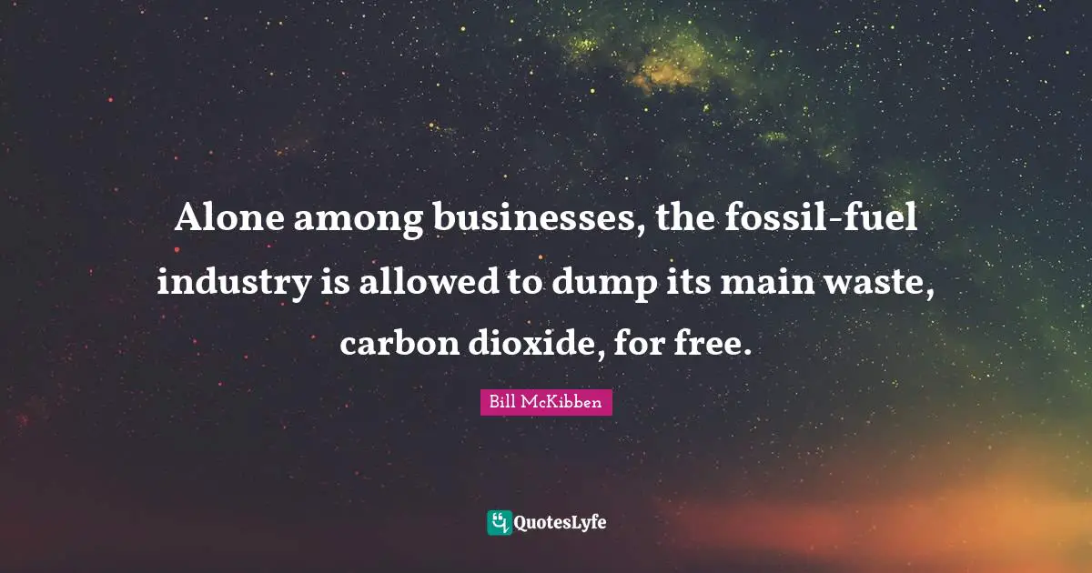Alone among businesses, the fossil-fuel industry is allowed to dump its main waste, carbon dioxide, for free.