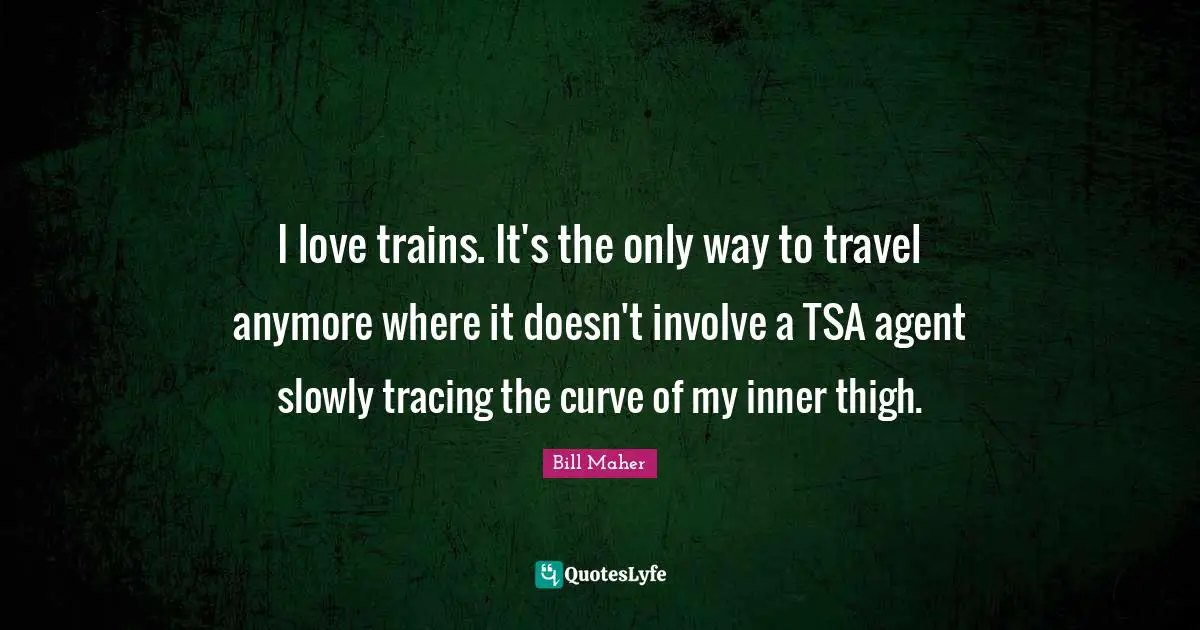 I love trains. It's the only way to travel anymore where it doesn't involve a TSA agent slowly tracing the curve of my inner thigh.
