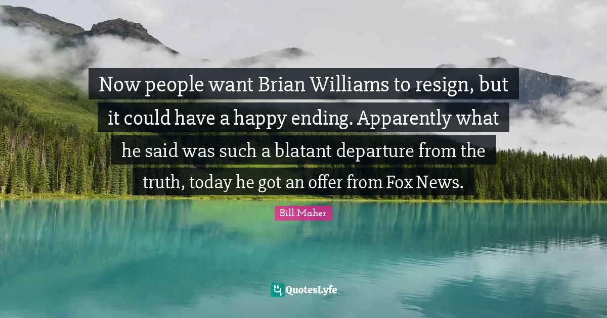 Now people want Brian Williams to resign, but it could have a happy ending. Apparently what he said was such a blatant departure from the truth, today he got an offer from Fox News.