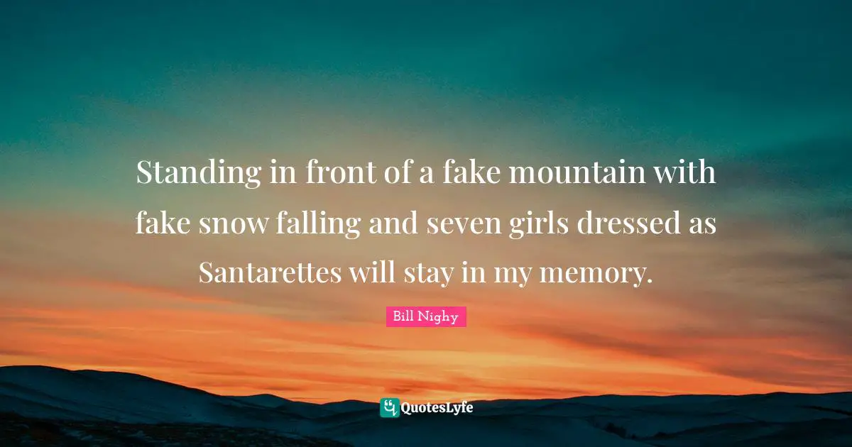 Standing in front of a fake mountain with fake snow falling and seven girls dressed as Santarettes will stay in my memory.