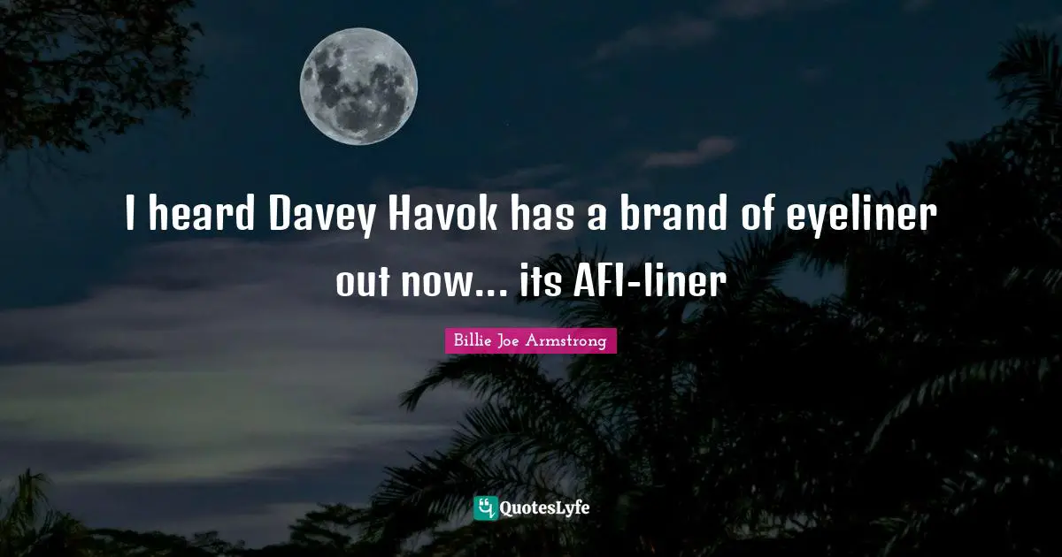 I heard Davey Havok has a brand of eyeliner out now... its AFI-liner