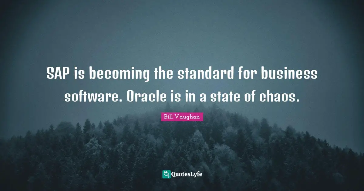 Oracles Quotes: "SAP is becoming the standard for business software. Oracle is in a state of chaos."