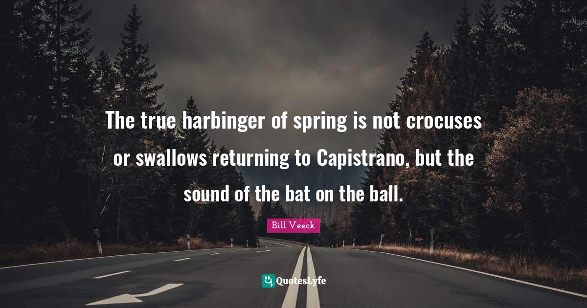 The true harbinger of spring is not crocuses or swallows returning to