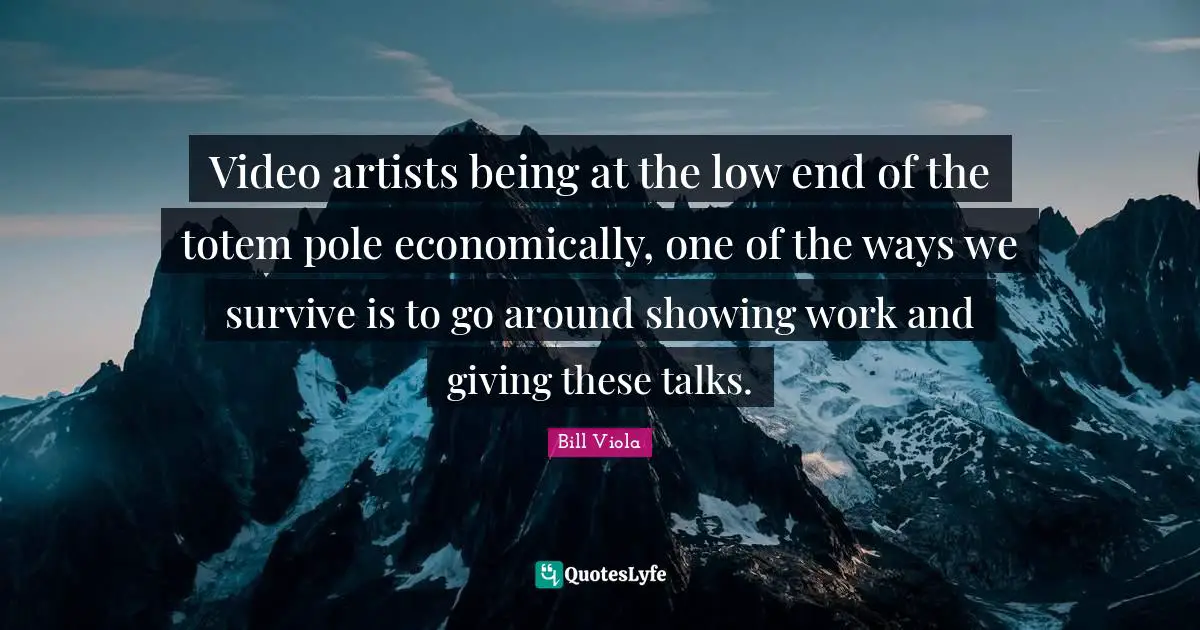 Video artists being at the low end of the totem pole economically, one of the ways we survive is to go around showing work and giving these talks.