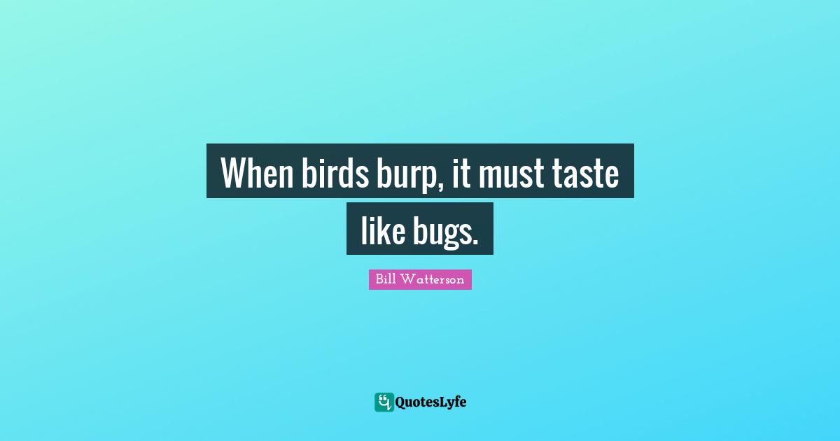 When birds burp, it must taste like bugs.