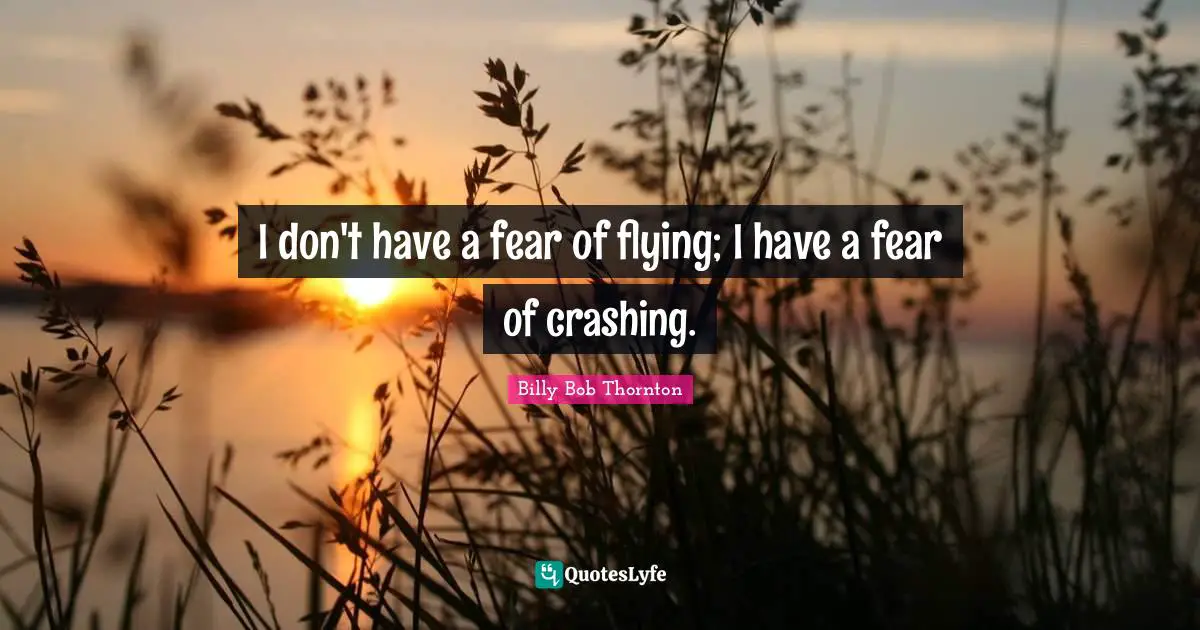 Flying Quotes: "I don't have a fear of flying; I have a fear of crashing."