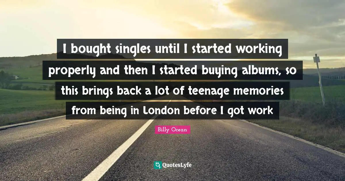 I bought singles until I started working properly and then I started buying albums, so this brings back a lot of teenage memories from being in London before I got work