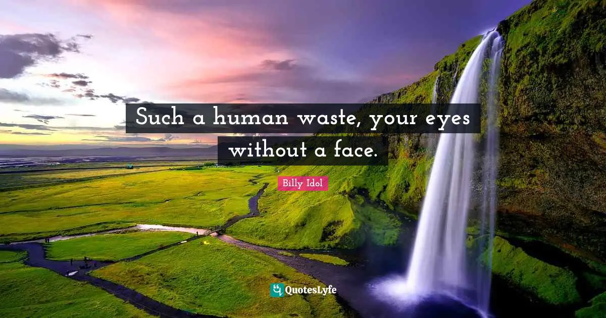 Such a human waste, your eyes without a face.