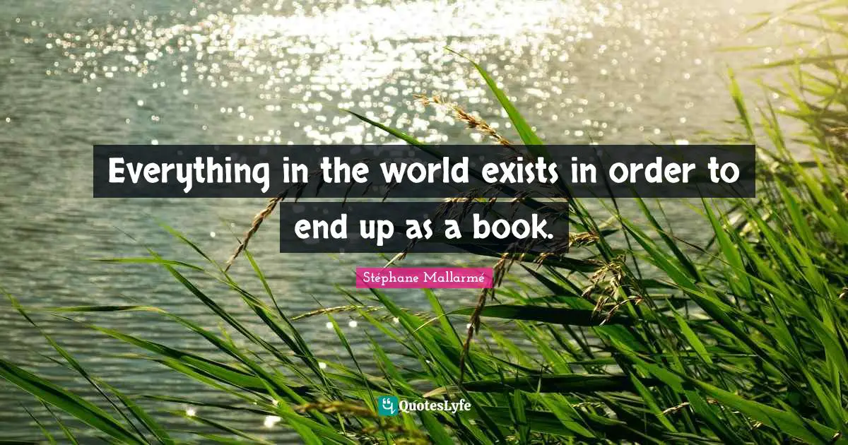 Everything in the world exists in order to end up as a book.