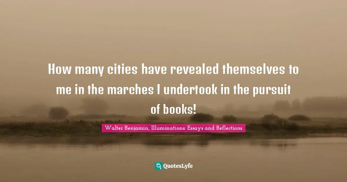 How many cities have revealed themselves to me in the marches I undertook in the pursuit of books!