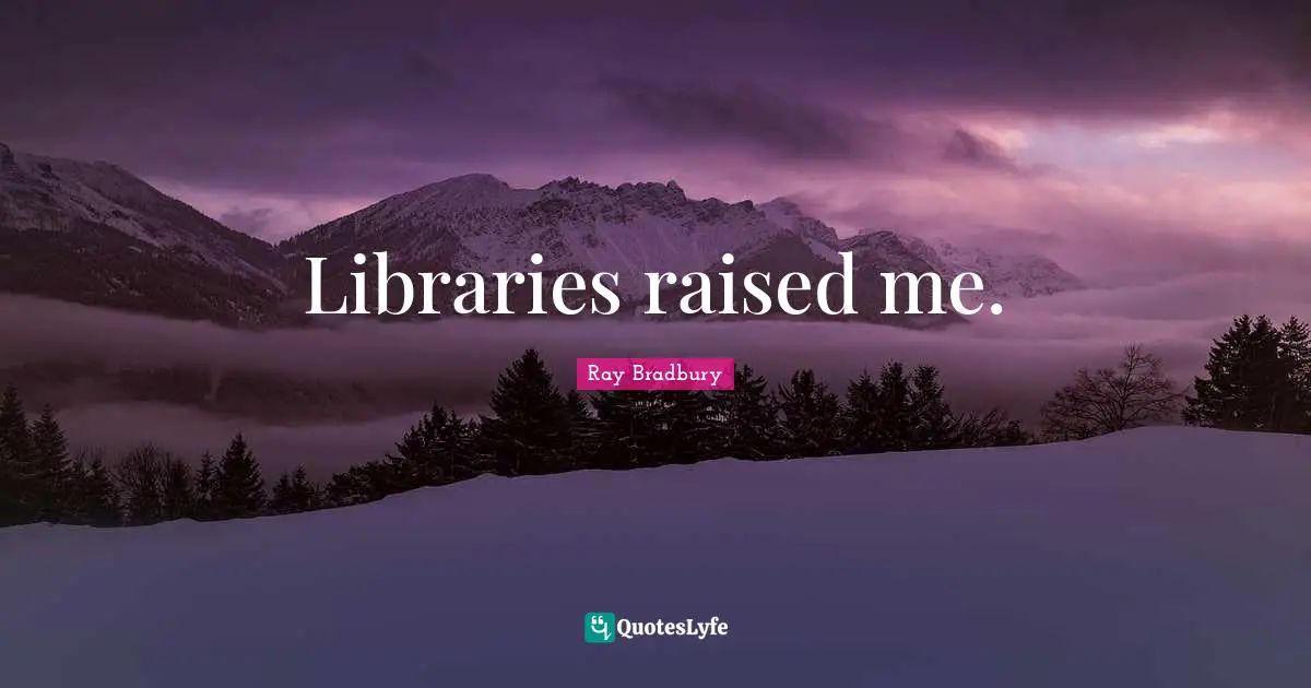 Libraries raised me.