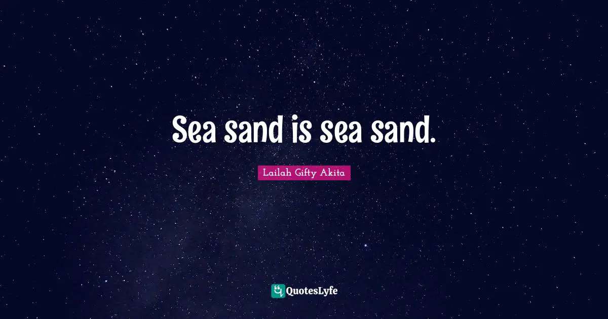 Sea sand is sea sand.