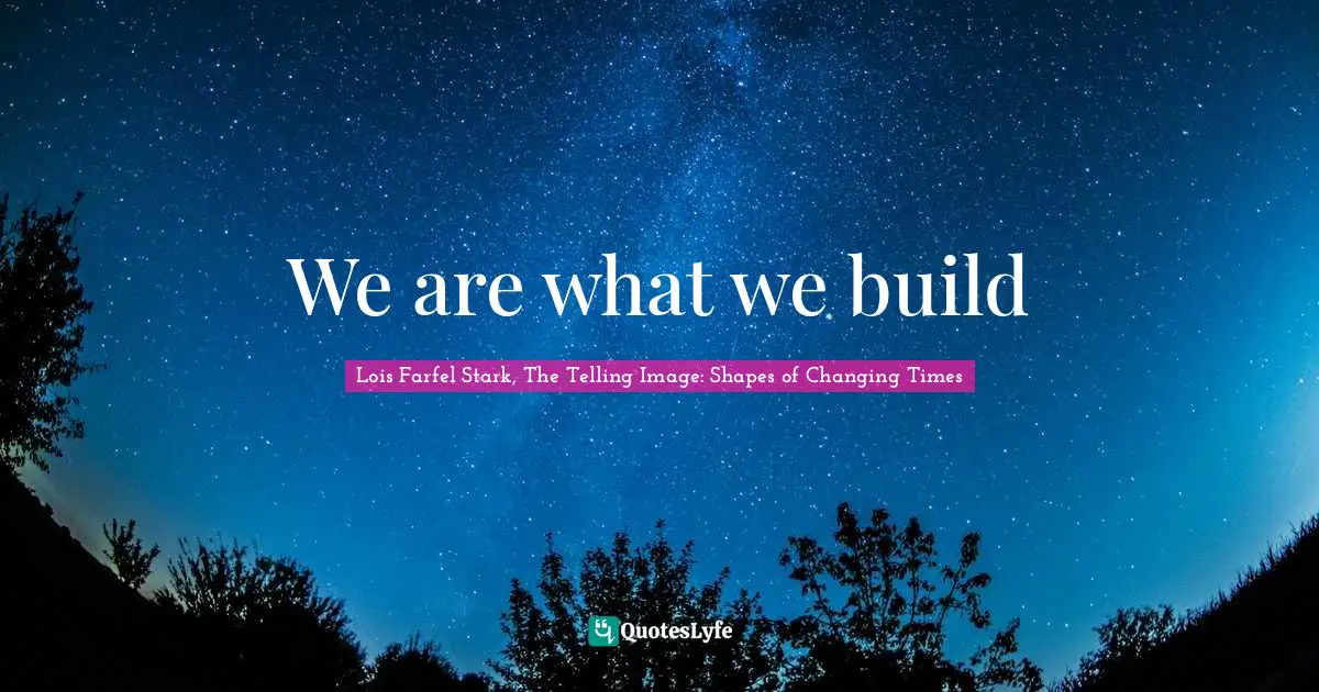 We are what we build