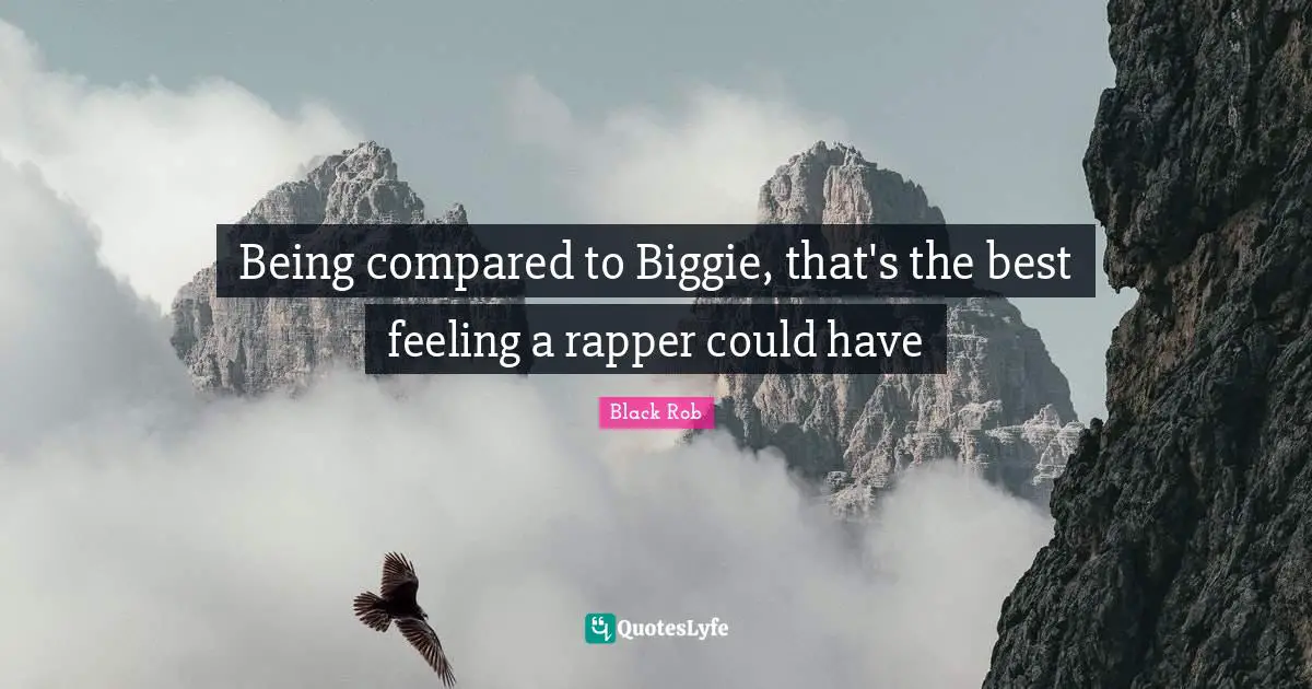 Being compared to Biggie, that's the best feeling a rapper could have