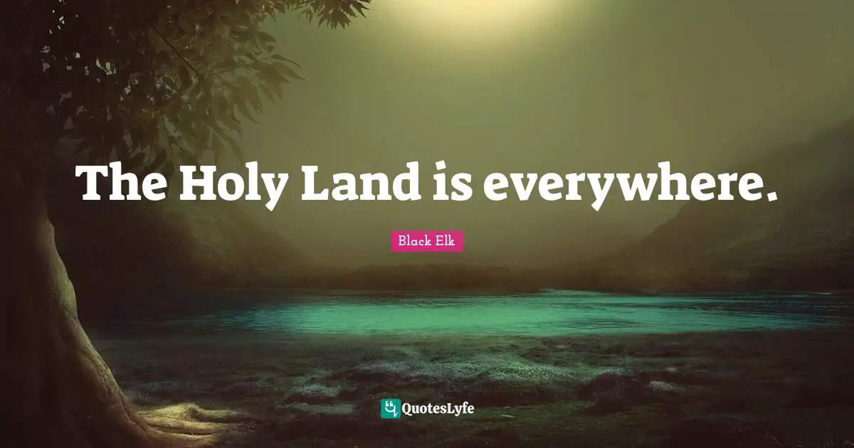 Black Elk Quotes: "The Holy Land is everywhere."