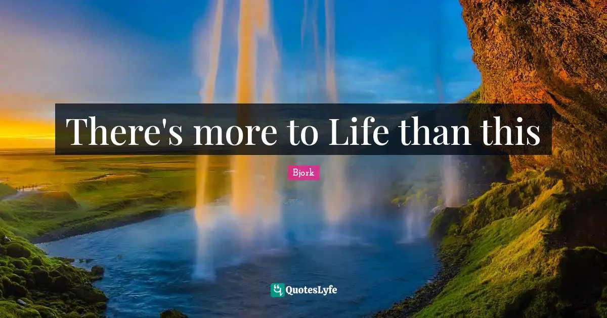 Bjork Quotes: "There's more to Life than this"