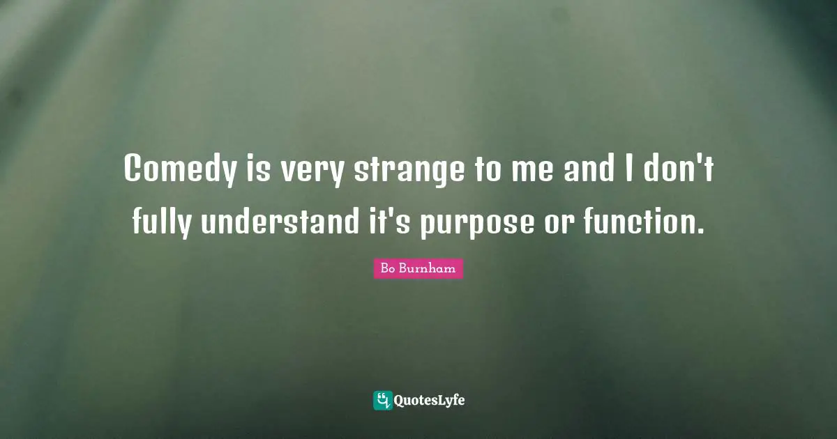 Comedy is very strange to me and I don't fully understand it's purpose or function.