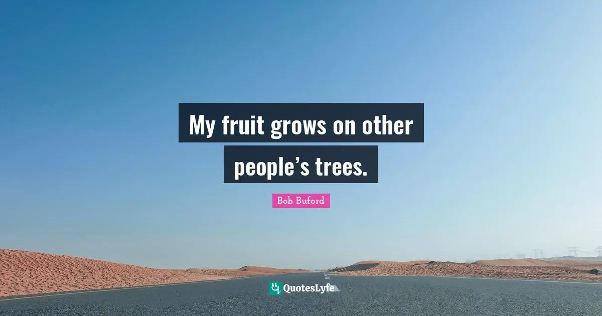 My fruit grows on other people’s trees.