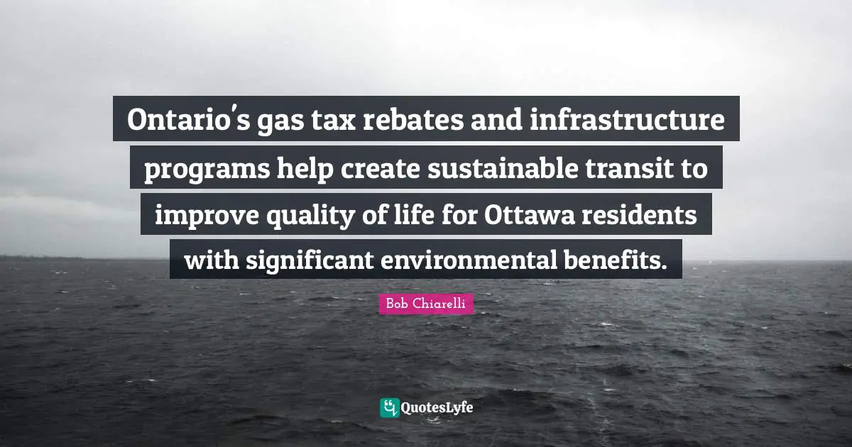 Ontario s Gas Tax Rebates And Infrastructure Programs Help Create Sust 