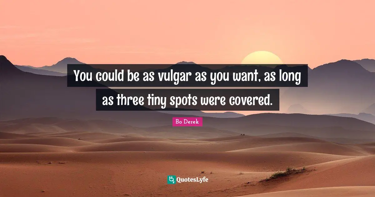 You could be as vulgar as you want, as long as three tiny spots were covered.
