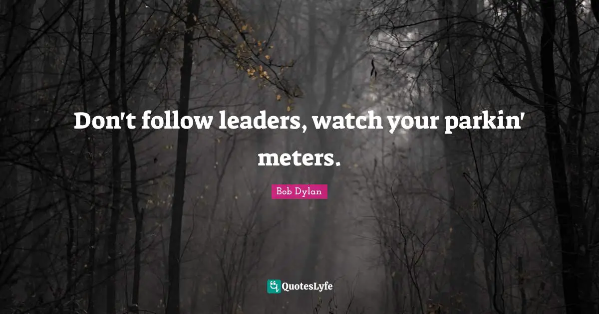 Don't follow leaders, watch your parkin' meters.