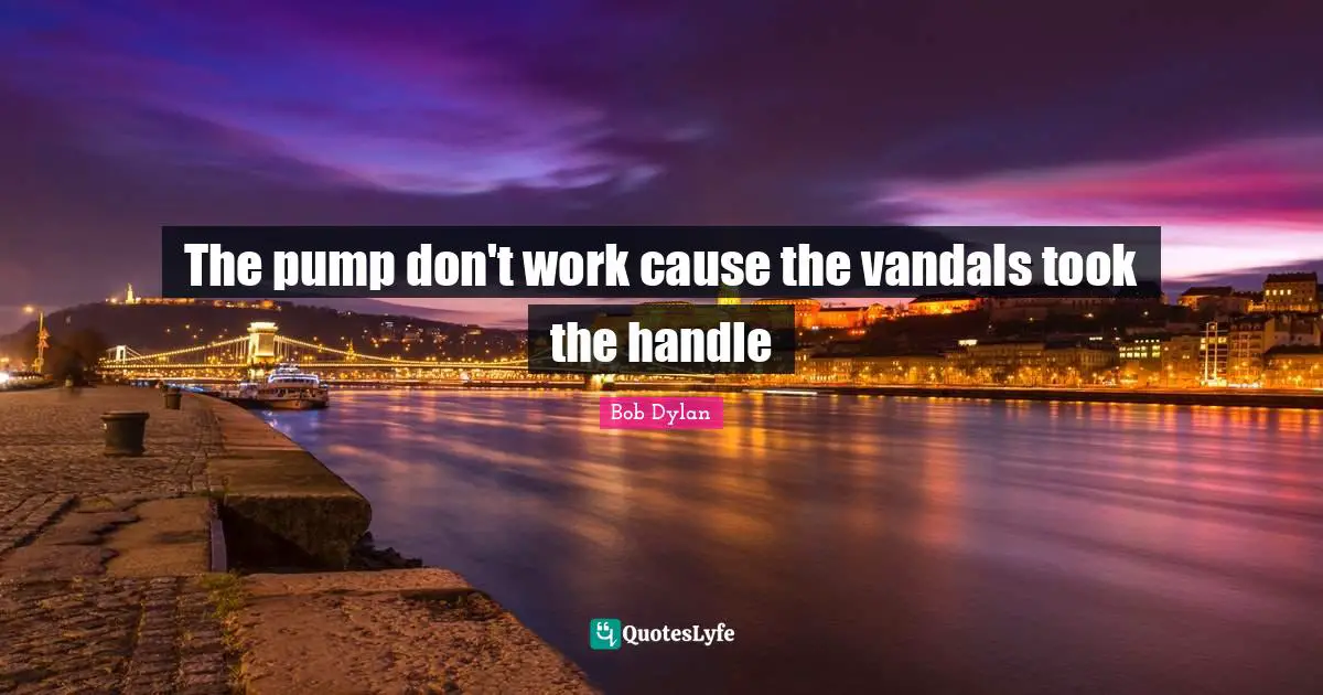 The pump don't work cause the vandals took the handle