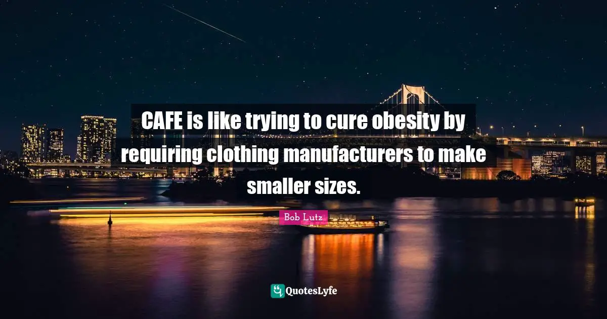CAFE is like trying to cure obesity by requiring clothing manufacturers to make smaller sizes.