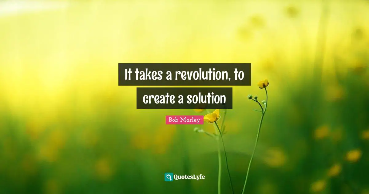 It takes a revolution, to create a solution