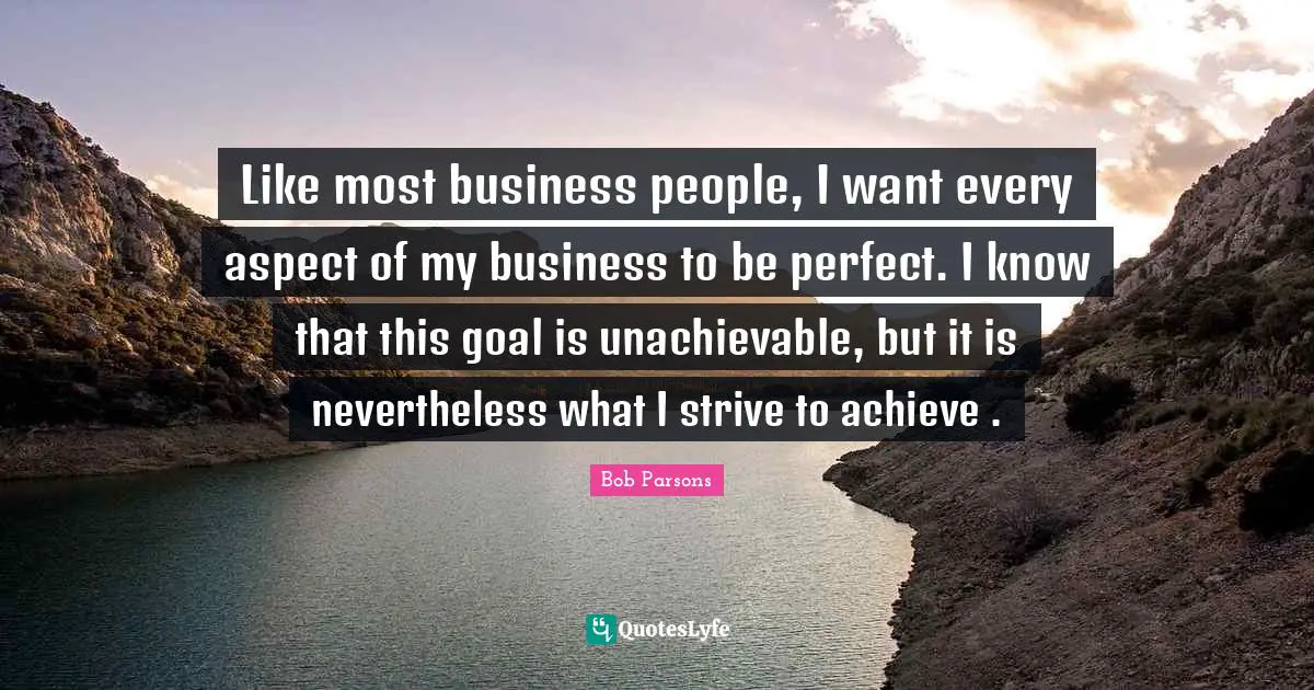 Like most business people, I want every aspect of my business to be perfect. I know that this goal is unachievable, but it is nevertheless what I strive to achieve .